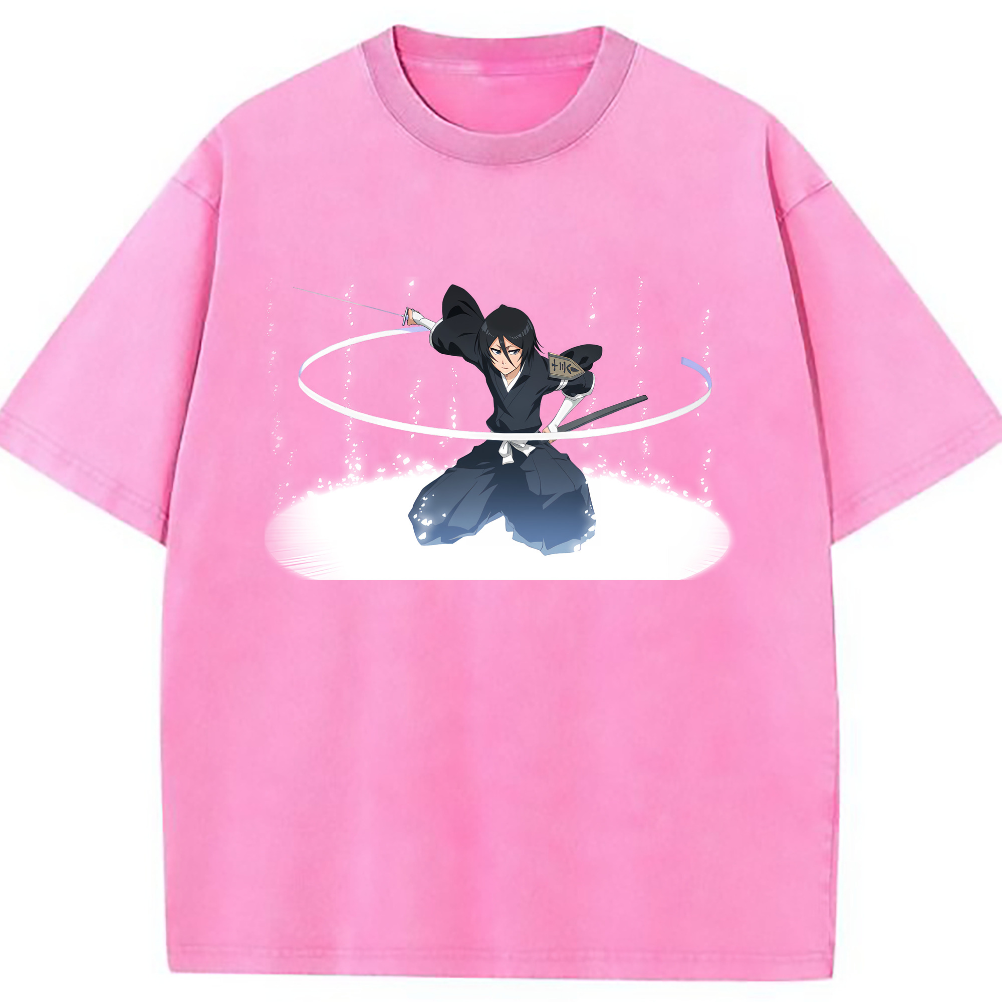 （画像用） ブリーチ 朽木ルキア BLEACH Kuchiki Rukia 綿100% ヴィンテージ風 半袖Tシャツ（フロントプリント）